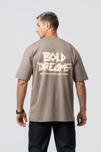 Oversize Backprint Interlock Tee - BOLD DREAMS (DEEP BEIGE)
