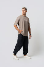 Oversize Backprint Interlock Tee - BOLD DREAMS (DEEP BEIGE)