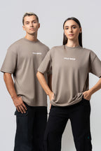 Oversize Backprint Interlock Tee - BOLD DREAMS (DEEP BEIGE)