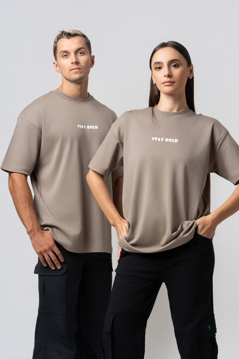 Oversize Backprint Interlock Tee - BOLD DREAMS (DEEP BEIGE)