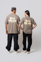Oversize Backprint Interlock Tee - BOLD DREAMS (DEEP BEIGE)