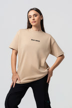 Oversize Backprint Interlock Tee - BOLD DREAMS (BEIGE)