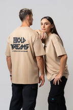 Oversize Backprint Interlock Tee - BOLD DREAMS (BEIGE)