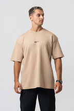 Oversize Backprint Interlock Tee - CHASE THE IMPOSSIBLE (BEIGE)