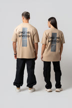 Oversize Backprint Interlock Tee - CHASE THE IMPOSSIBLE (BEIGE)