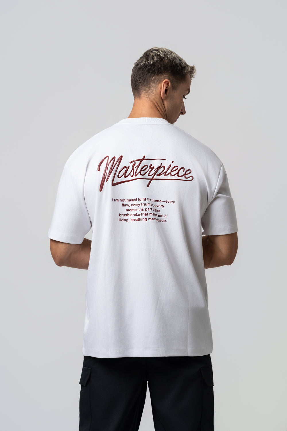 Oversize Backprint Interlock Tee - MASTERPIECE (WHITE)