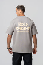 Oversize Backprint Interlock Tee - BOLD DREAMS (LITE ASH)