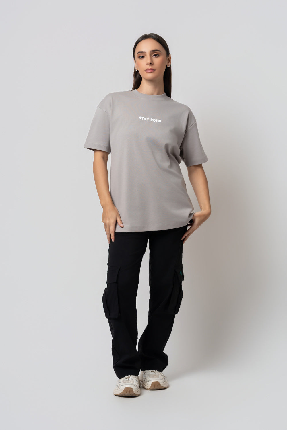 Oversize Backprint Interlock Tee - BOLD DREAMS (LITE ASH)