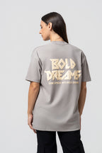 Oversize Backprint Interlock Tee - BOLD DREAMS (LITE ASH)