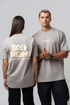 Oversize Backprint Interlock Tee - BOLD DREAMS (LITE ASH)