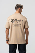 Oversize Backprint Interlock Tee - MASTERPIECE (BEIGE)