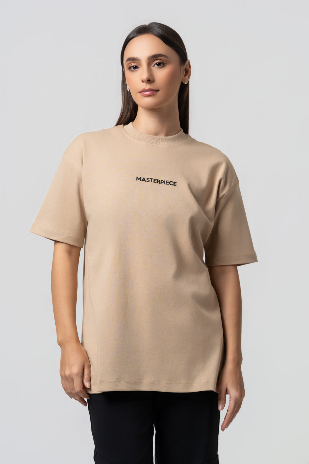 Oversize Backprint Interlock Tee - MASTERPIECE (BEIGE)