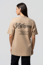 Oversize Backprint Interlock Tee - MASTERPIECE (BEIGE)