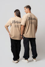Oversize Backprint Interlock Tee - MASTERPIECE (BEIGE)