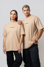 Oversize Backprint Interlock Tee - MASTERPIECE (BEIGE)