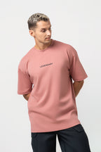 Oversize Backprint Interlock Tee - THE LEGEND (DUSTY ROSE)