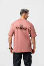 Oversize Backprint Interlock Tee - THE LEGEND (DUSTY ROSE)