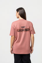 Oversize Backprint Interlock Tee - THE LEGEND (DUSTY ROSE)