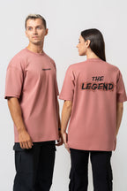 Oversize Backprint Interlock Tee - THE LEGEND (DUSTY ROSE)