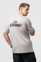 Oversize Backprint Interlock Tee - THE LEGEND (LITE ASH)