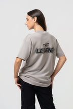 Oversize Backprint Interlock Tee - THE LEGEND (LITE ASH)