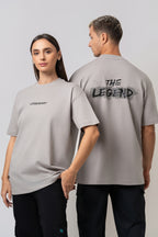 Oversize Backprint Interlock Tee - THE LEGEND (LITE ASH)