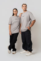 Oversize Backprint Interlock Tee - THE LEGEND (LITE ASH)