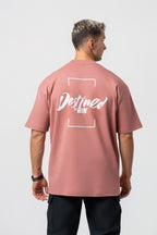 Oversize Backprint Interlock Tee - DESTINED TO WIN (DUSTY ROSE)