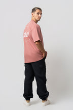 Oversize Backprint Interlock Tee - DESTINED TO WIN (DUSTY ROSE)