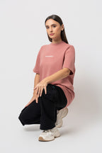Oversize Backprint Interlock Tee - DESTINED TO WIN (DUSTY ROSE)