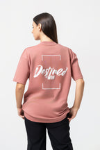 Oversize Backprint Interlock Tee - DESTINED TO WIN (DUSTY ROSE)