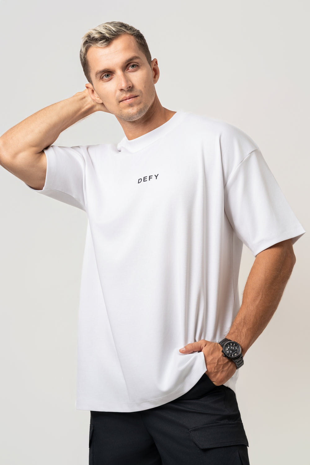Oversize Backprint Interlock Tee - CHASE THE IMPOSSIBLE (WHITE)