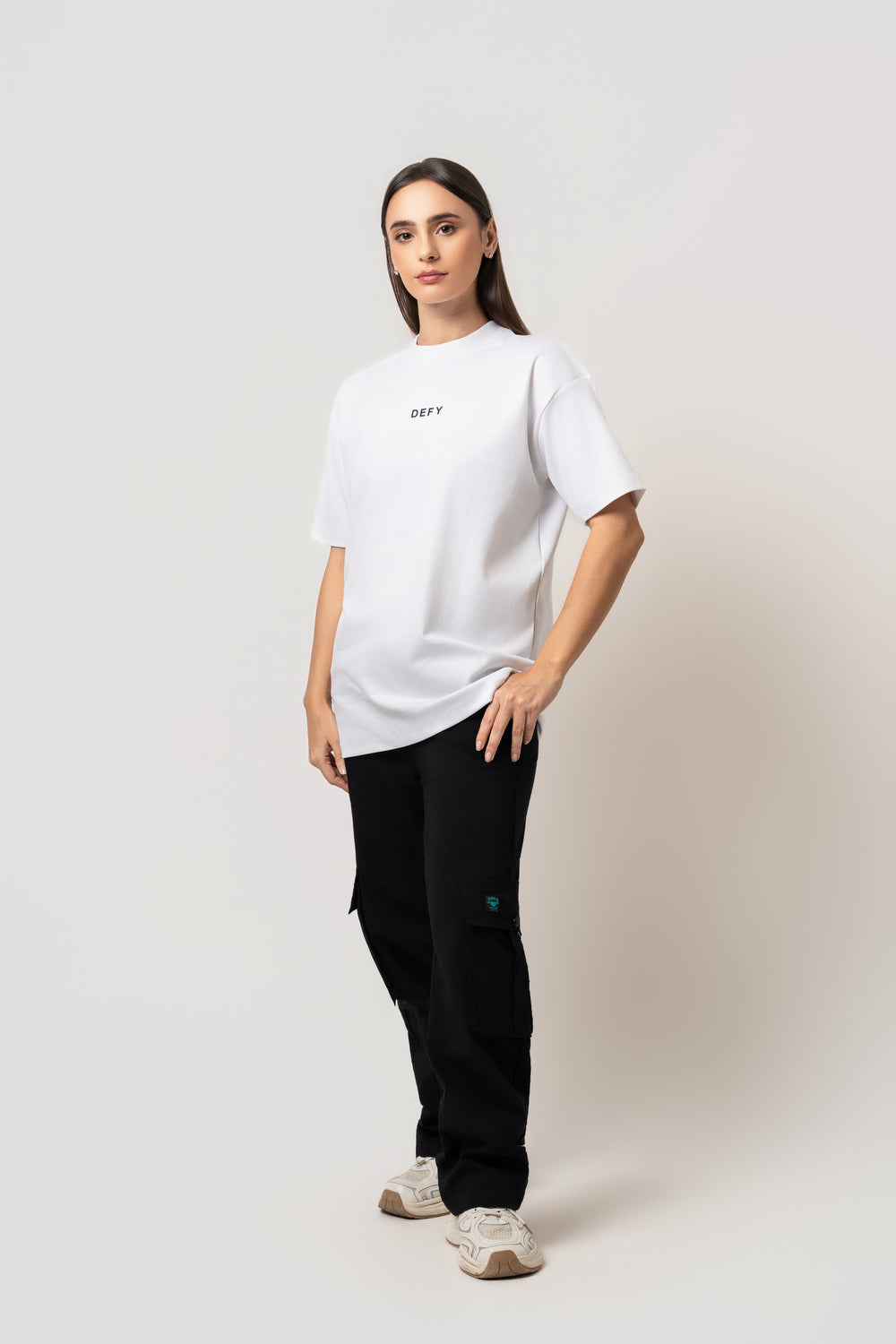 Oversize Backprint Interlock Tee - CHASE THE IMPOSSIBLE (WHITE)