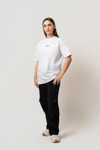 Oversize Backprint Interlock Tee - CHASE THE IMPOSSIBLE (WHITE)