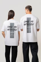 Oversize Backprint Interlock Tee - CHASE THE IMPOSSIBLE (WHITE)
