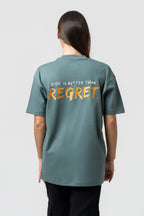 Oversize Backprint Interlock Tee - RISK IS BETTER THAN REGRET (MINT)