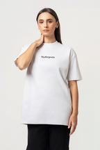 Oversize Backprint Interlock Tee - RISK IS BETTER THAN REGRET (WHITE)
