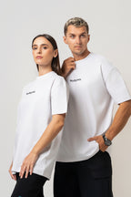 Oversize Backprint Interlock Tee - RISK IS BETTER THAN REGRET (WHITE)