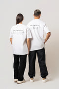 Oversize Backprint Interlock Tee - RISK IS BETTER THAN REGRET (WHITE)