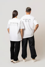 Oversize Backprint Interlock Tee - RISK IS BETTER THAN REGRET (WHITE)