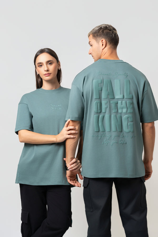 Oversize Backprint Interlock Tee - FALL OF THE KING (MINT)