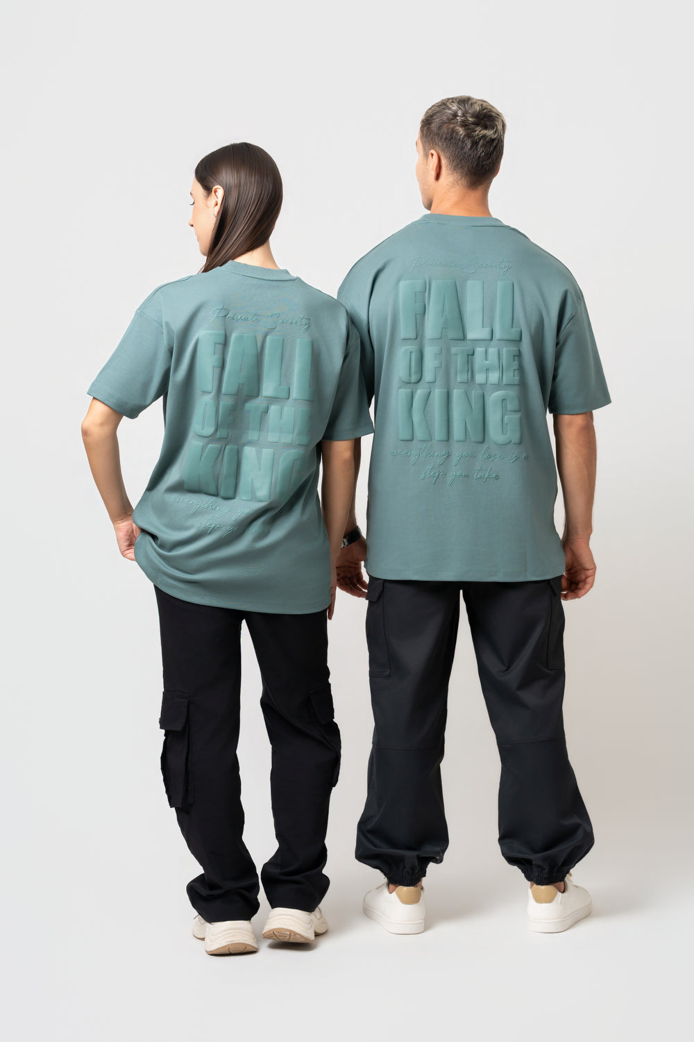 Oversize Backprint Interlock Tee - FALL OF THE KING (MINT)
