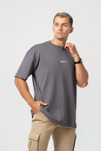 Oversize Backprint Interlock Tee - CHASE THE IMPOSSIBLE (DEEP ASH)