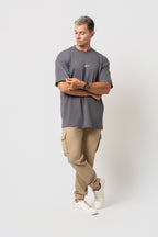 Oversize Backprint Interlock Tee - CHASE THE IMPOSSIBLE (DEEP ASH)