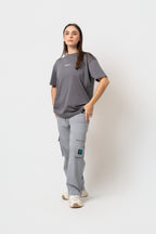 Oversize Backprint Interlock Tee - CHASE THE IMPOSSIBLE (DEEP ASH)