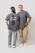 Oversize Backprint Interlock Tee - CHASE THE IMPOSSIBLE (DEEP ASH)