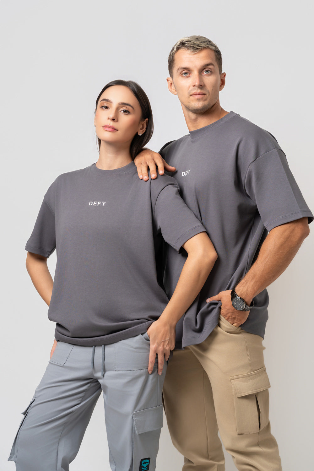 Oversize Backprint Interlock Tee - CHASE THE IMPOSSIBLE (DEEP ASH)