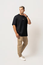 Oversize Backprint Interlock Tee - CHASE THE IMPOSSIBLE (BLACK)