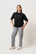 Oversize Backprint Interlock Tee - CHASE THE IMPOSSIBLE (BLACK)