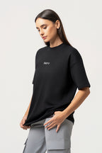 Oversize Backprint Interlock Tee - CHASE THE IMPOSSIBLE (BLACK)